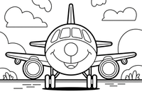 Airplane Airport – Airplane Sky Scenes coloring page