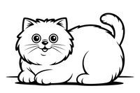 Persian Cat lounging comfortably – Persian Cat Mischievous Antics coloring page