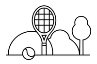 One big tennis racket with strings – Sports Gear Object coloring page