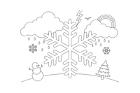 A snowflake with a simple pattern (not tiny) – Stormy Sky & Weather coloring page