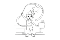 A gymnast twirling a ribbon – Gymnastics Gymnastics coloring page