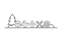A pattern of traditional Lithuanian folk ornaments, geometric shapes in a row – Day of Restoration of the State of Lithuania Winter coloring page