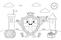 Knight shield – Knight Knight Campaign coloring page