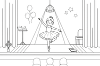 A ballerina standing in the spotlight – Graceful Ballerina coloring page