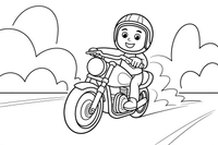 Motorcycle speeding fast – Motorcycle Sport Stunts coloring page