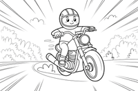 Motorcycle speeding fast – Motorcycle Sport Stunts coloring page