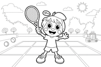 A tennis match on the court – Tennis Tennis coloring page
