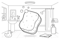 A soft sponge – Bathroom Things coloring page