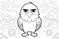 Grumpy Face Eagle – Eagle Emotions coloring page