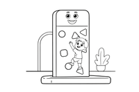 An indoor climbing wall with a child climbing – Fun & Leisure Place coloring page