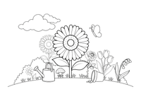 A gerbera daisy with a big round center and many petals – Popular Flowers coloring page