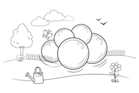 A few big round bubbles floating – Classic Symbols coloring page