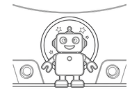 A robot standing in a space station – Dynamic Robot Robot coloring page