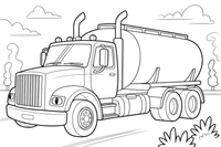 Truck a tanker truck – Truck City Haulers coloring page