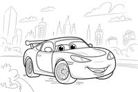 Car racing – Car City Driving Scenes coloring page