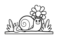 A snail leaving a shiny trail – Snail coloring page