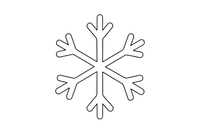 One big simple six-pointed snowflake, close up – Delicate Snowflake Sky coloring page