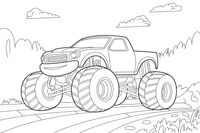Monster Truck dirt track – Monster Truck Sport Race Series coloring page