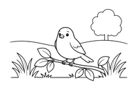 A chaffinch perched on a twig – Lithuanian Bird Collection coloring page