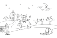 Halloween Monsters – Halloween Autumn Characters coloring page