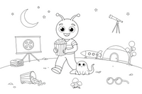 Martian movie night – Martian Outdoor Fun coloring page