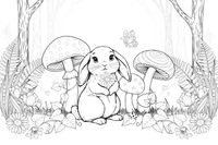 A tiny baby rabbit – Rabbit coloring page