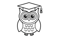 An owl with a graduation cap – Owl coloring page