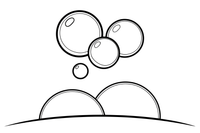 A few big round bubbles floating – Classic Symbols coloring page