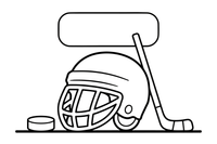A hockey helmet with a face guard – Sports Gear Object coloring page