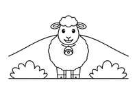 A sheep with a little bell around its neck – Sheep coloring page