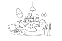 A pair of ballet flats – Elegant Beauty & Accessories coloring page