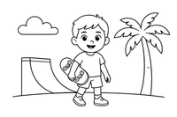 A skater carrying the board under their arm – Cool Skateboarding coloring page