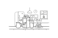 A carton of milk and a full glass beside it – Refreshing Drinks coloring page
