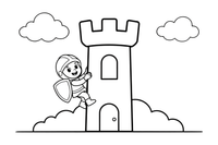 Knight climbing a tower – Knight Knight Campaign coloring page