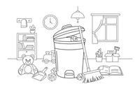 A trash bin with a lid – Cleaning Things coloring page