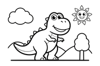 T-Rex walking over the hills – T-Rex Dino Moments coloring page