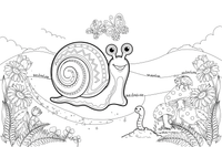 A snail leaving a shiny trail – Snail coloring page