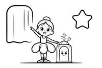 A ballerina and a music box – Graceful Ballerina coloring page