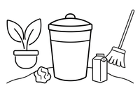 A trash bin with a lid – Cleaning Things coloring page