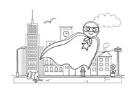 A superhero cape and mask – Superhero coloring page