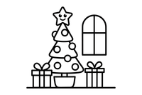 A star topper on top of a Christmas tree – Christmas tree coloring page