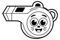 A referee's whistle and a card – Energetic Soccer Player coloring page