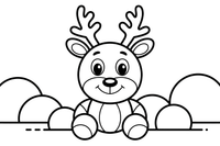 Christmas Tree baby reindeer – Christmas Winter Treats coloring page