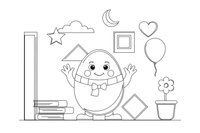 An oval that becomes an egg – Classic Shape Shapes coloring page