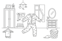 Fluffy pajamas with little stars on them – Clothes & Fashion coloring page
