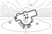 A referee's whistle and a card – Energetic Soccer Player coloring page