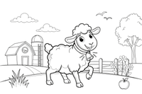A sheep with a little bell around its neck – Sheep coloring page