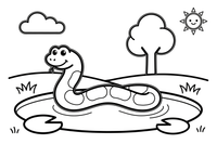 Grass Snake by Crystal Pond – Enchanted Grass Snake coloring page