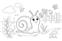 A snail leaving a shiny trail – Snail coloring page