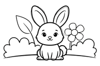 A tiny baby rabbit – Rabbit coloring page